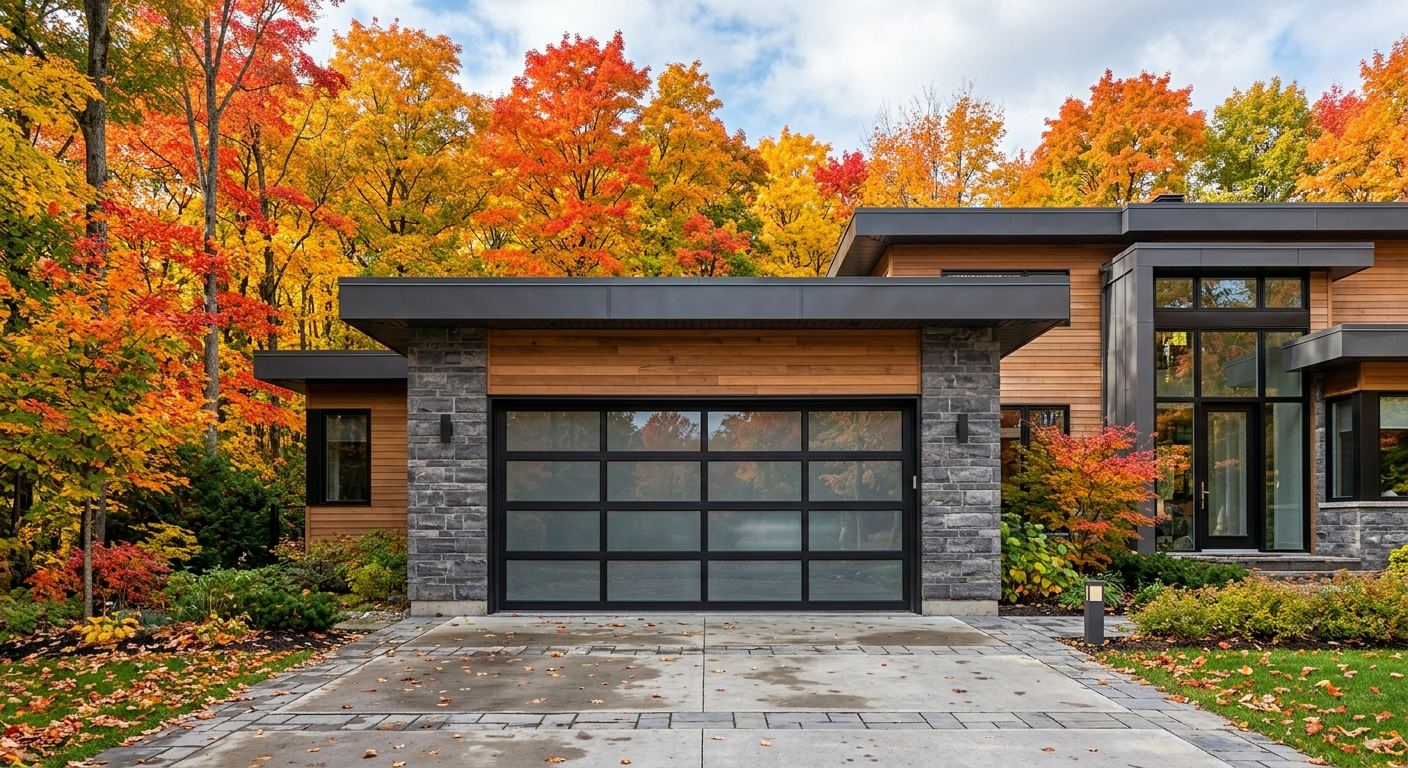 Nouvelle porte de garage en acier isolé posée à Saint-Mathieu-du-Parc
