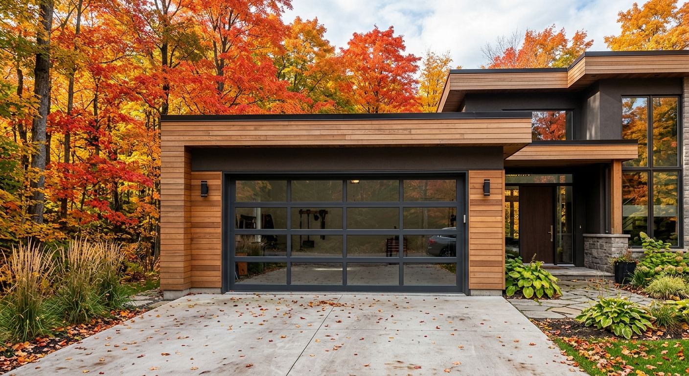 Nouvelle porte de garage en acier isolé posée à Sainte-Angèle-de-Prémont
