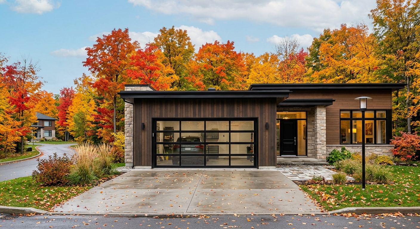Installation de porte de garage résidentielle à Lac-Édouard, Québec