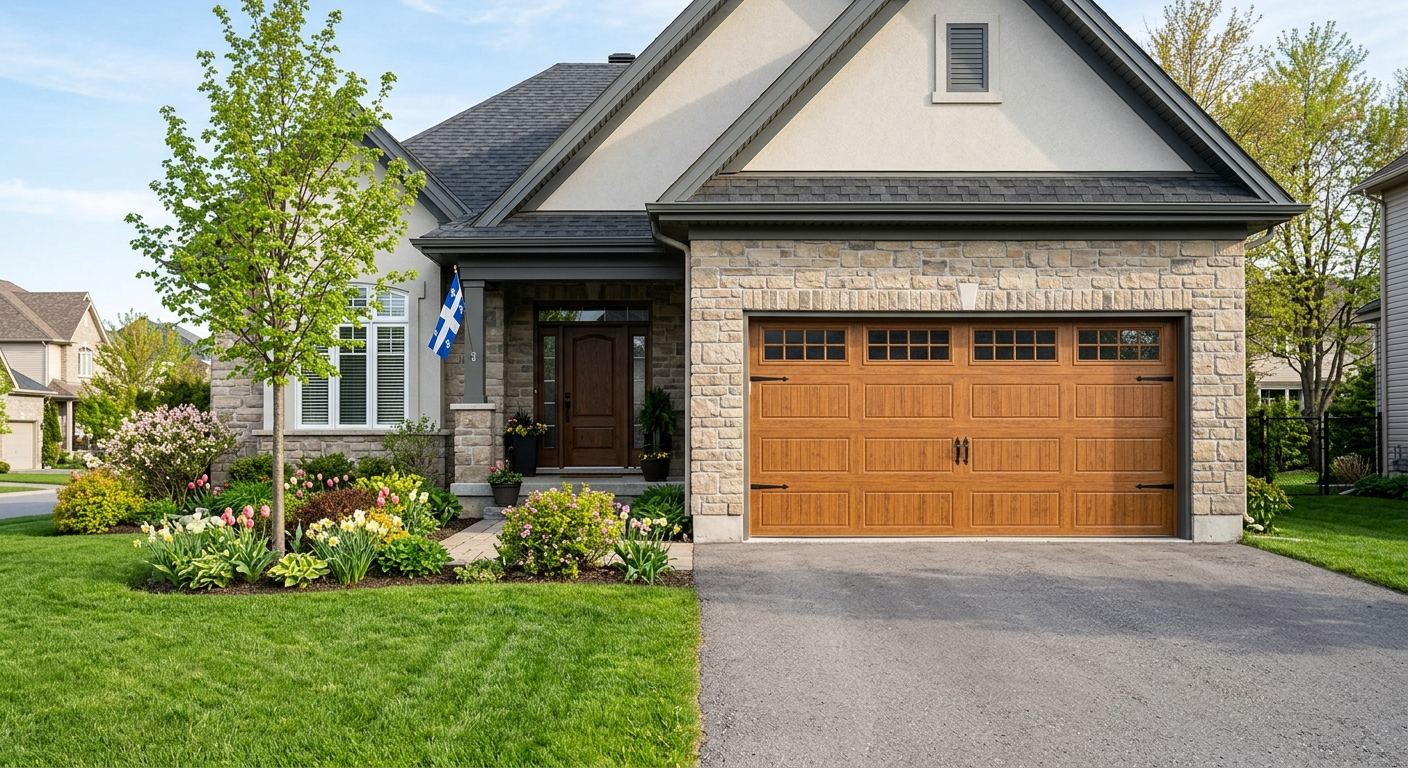 Entrepreneur certifié RBQ installant une porte de garage à Saint-Édouard-de-Maskinongé