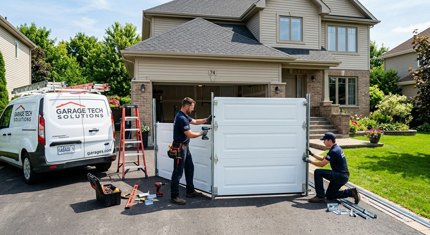 Installation de porte de garage résidentielle à Trois-Rives, Québec