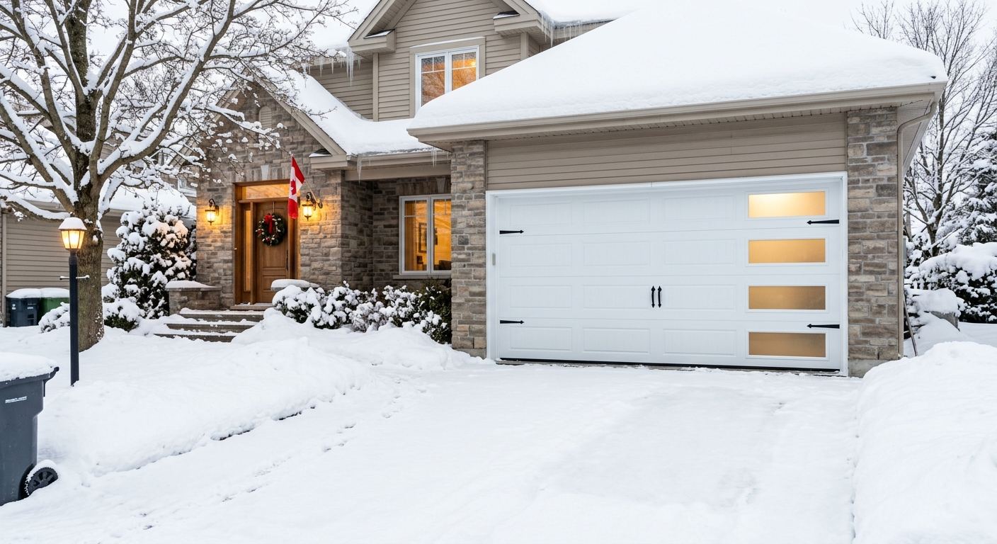 Installation de porte de garage résidentielle à Maricourt, Québec