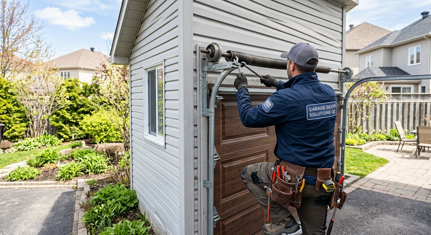 Nouvelle porte de garage en acier isolé posée à Témiscaming