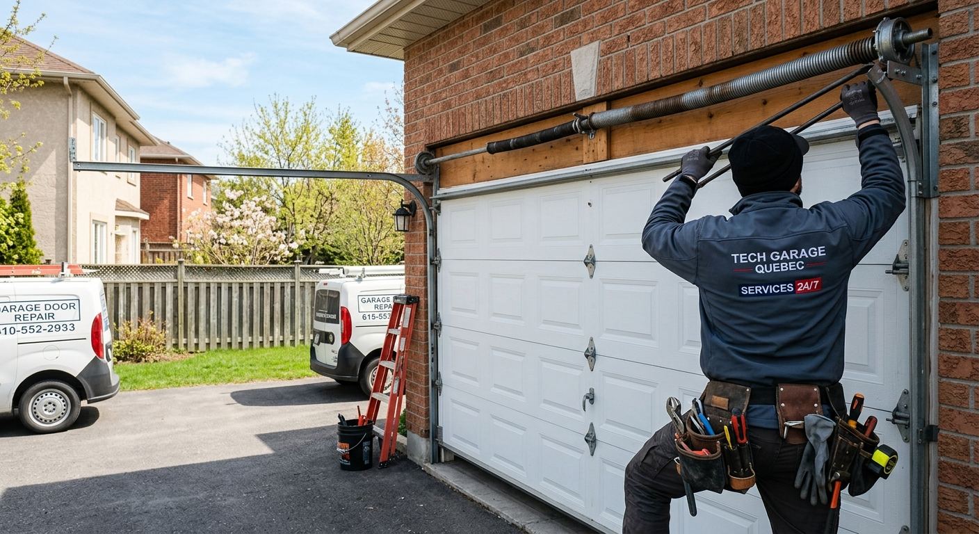 Installation de porte de garage résidentielle à Escuminac, Québec