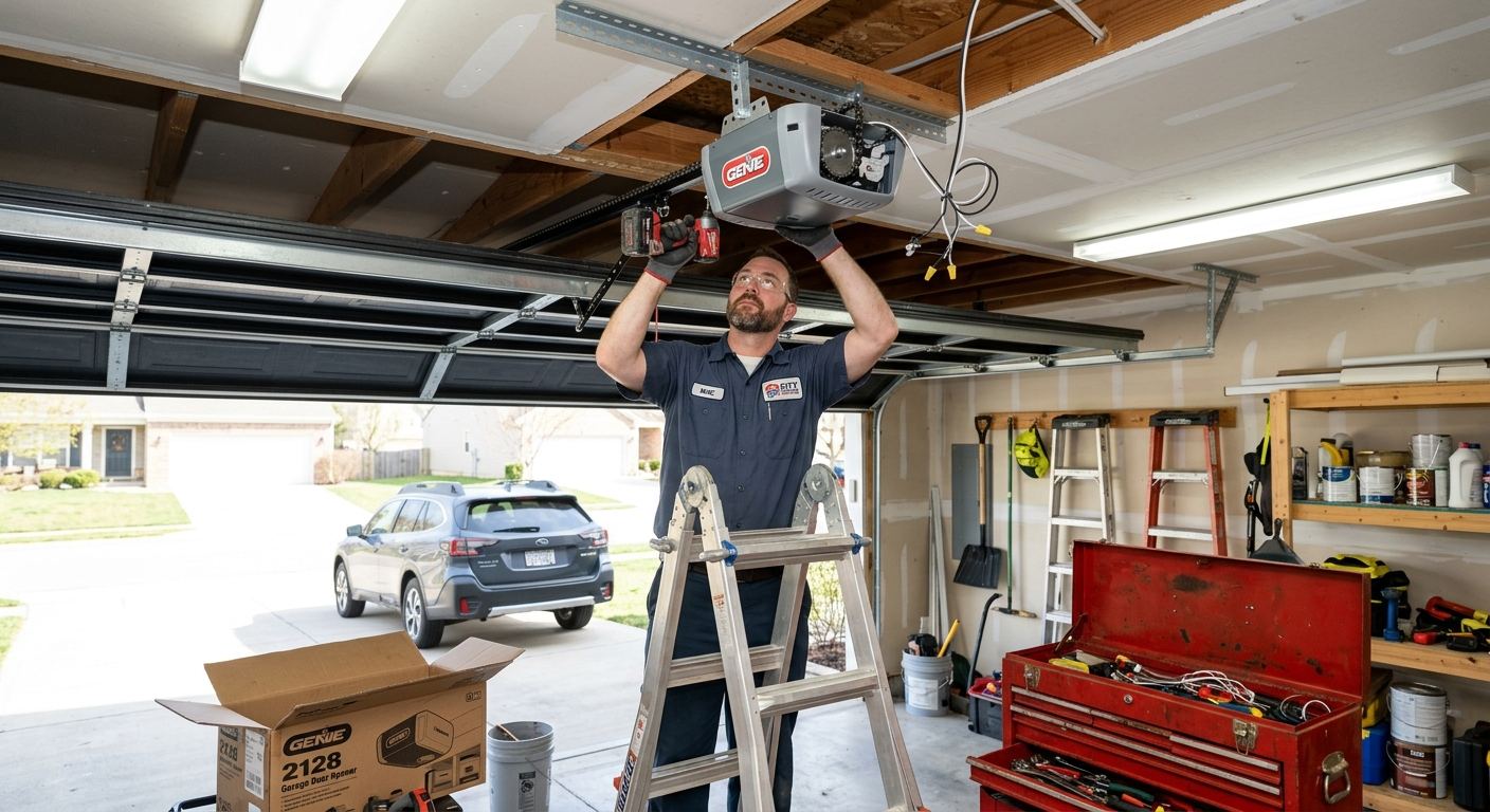 Installation de porte de garage résidentielle à Godbout, Québec