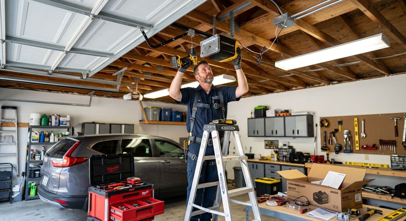 Installation de porte de garage résidentielle à Bowman, Québec