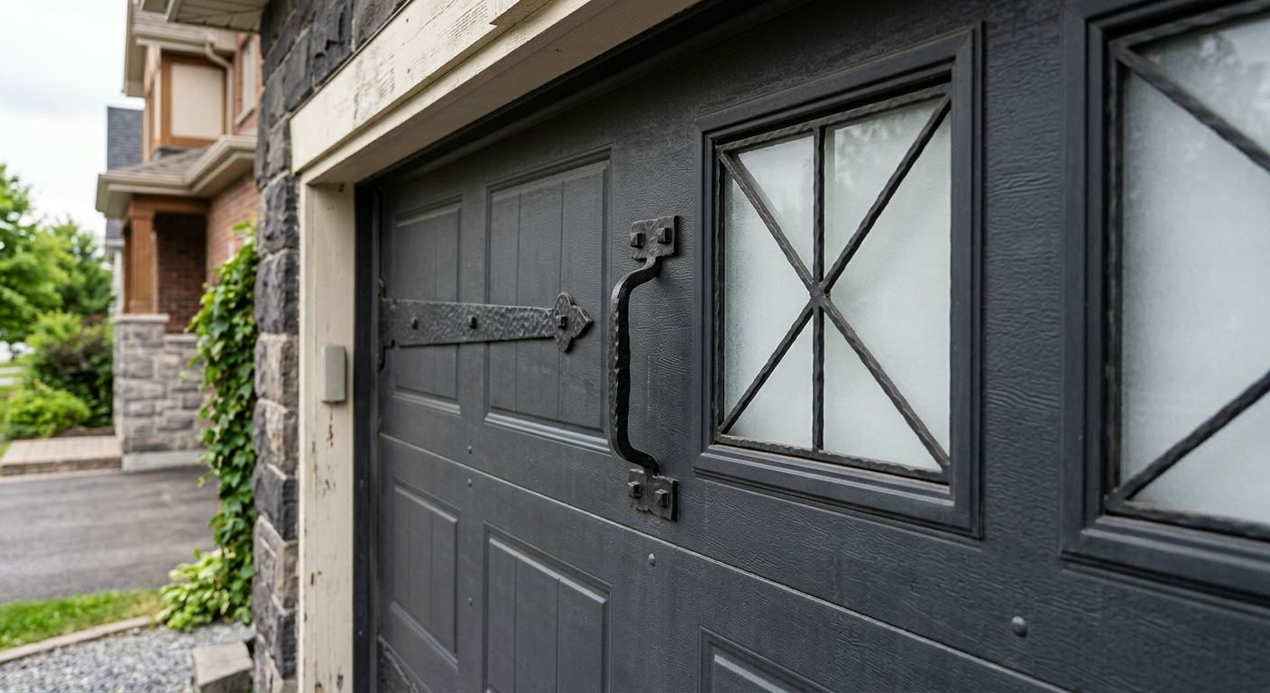 Installation de porte de garage résidentielle à Charette, Québec