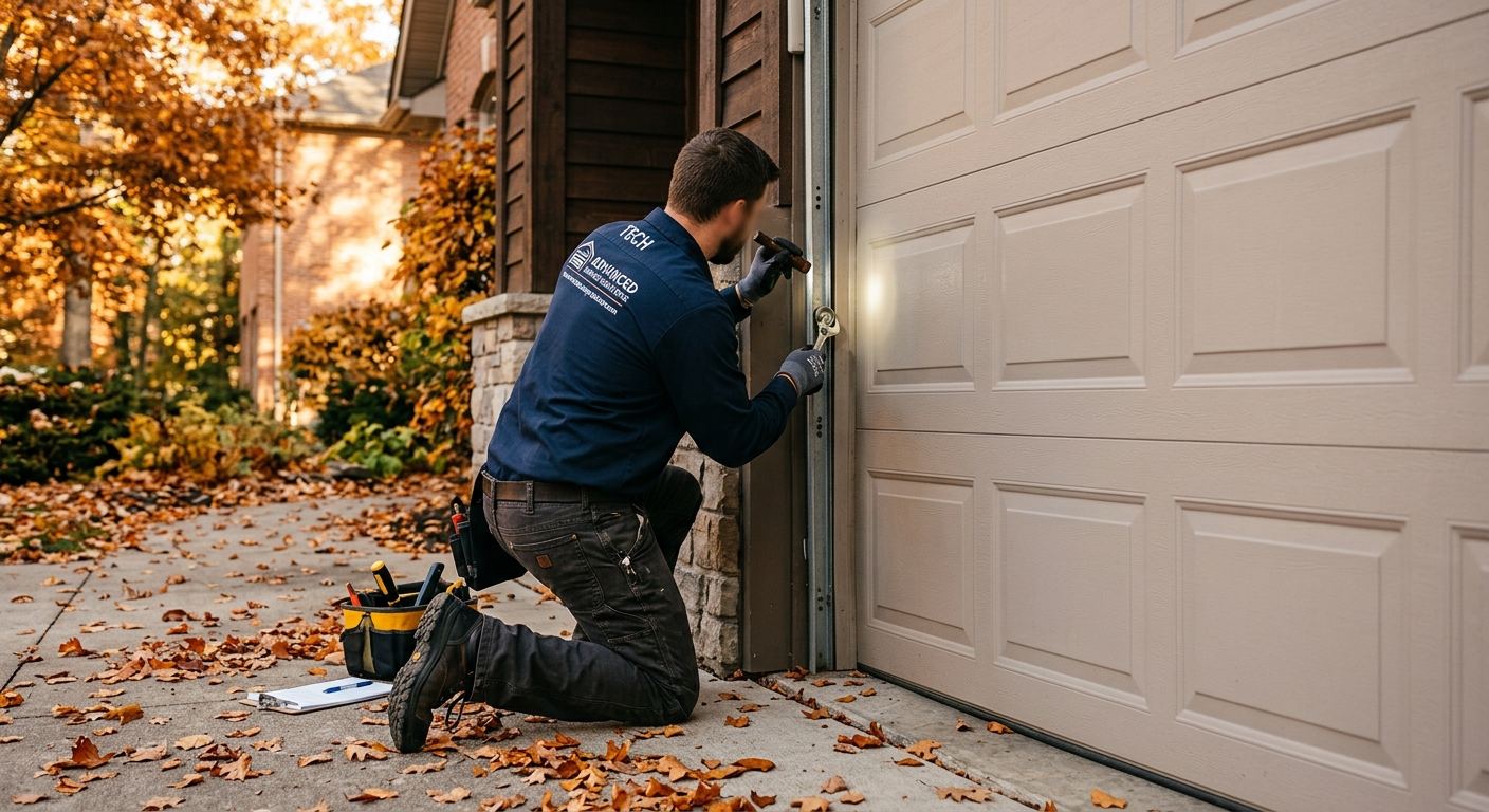 Nouvelle porte de garage en acier isolé posée à Shawinigan