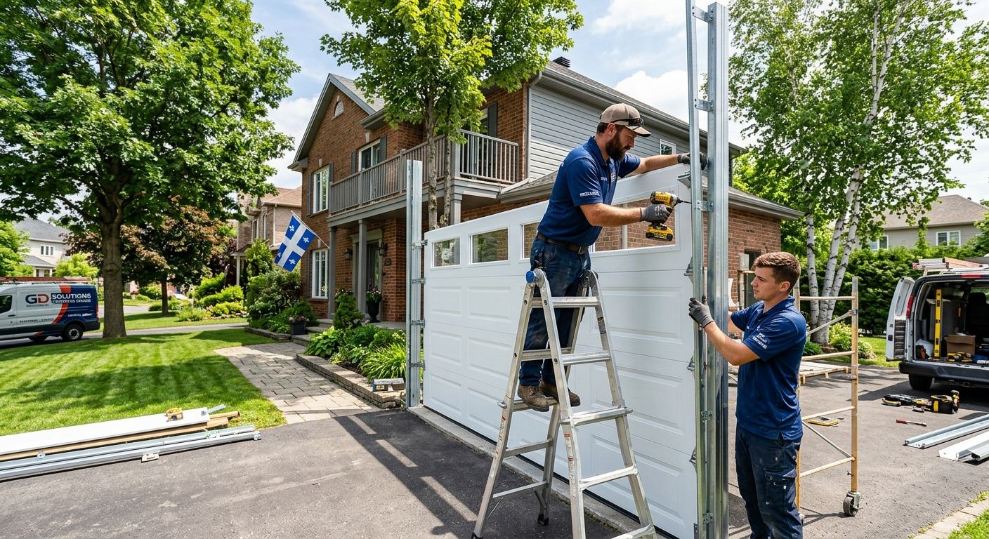 Installation de porte de garage résidentielle à Louiseville, Québec