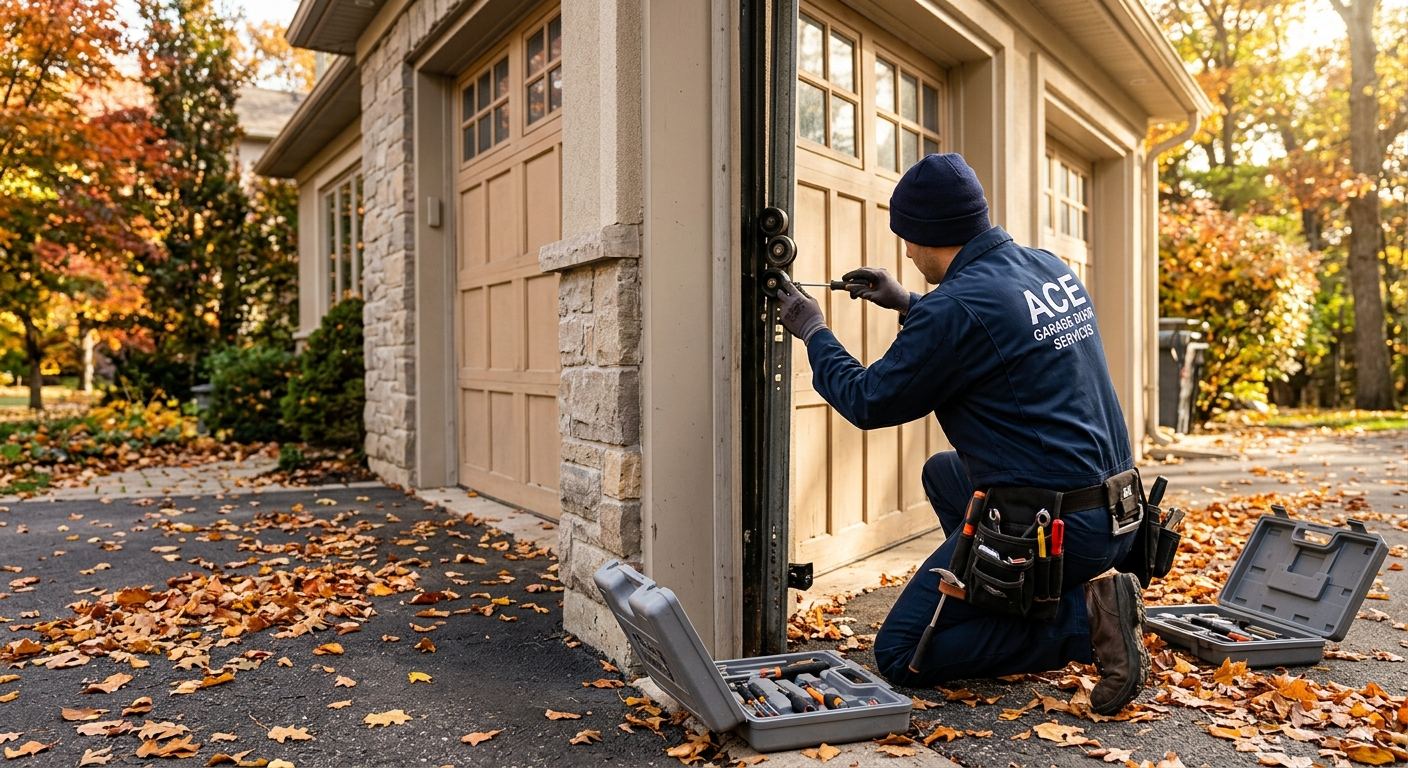 Entrepreneur certifié RBQ installant une porte de garage à Batiscan